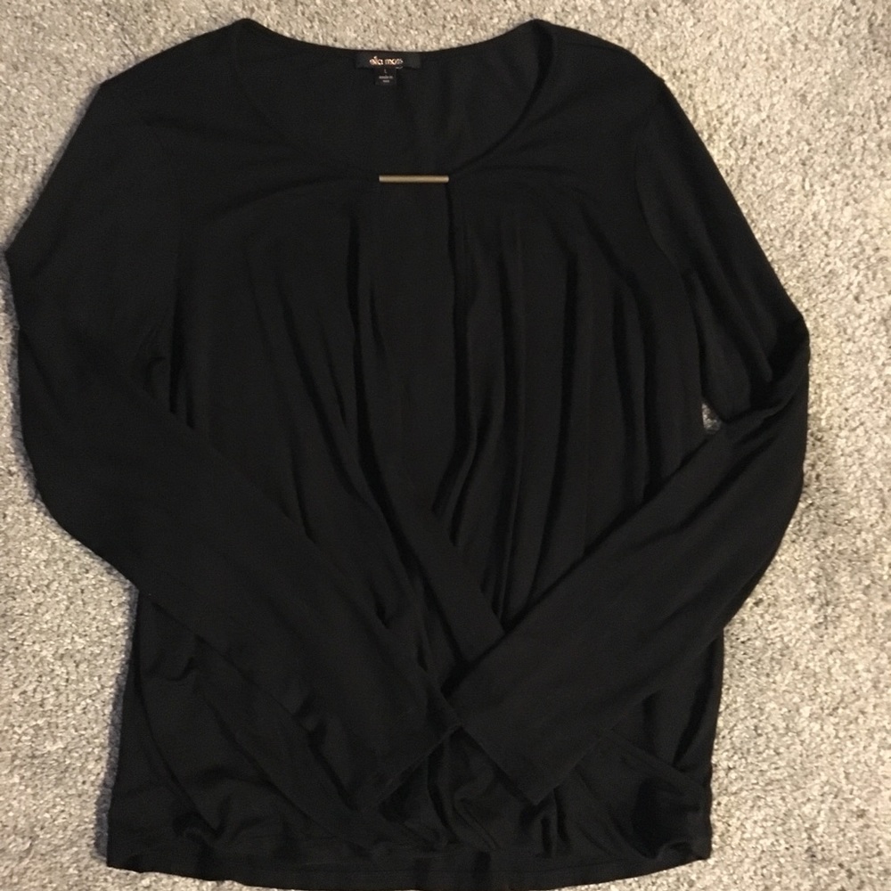 ella moss black open n front blouse💕